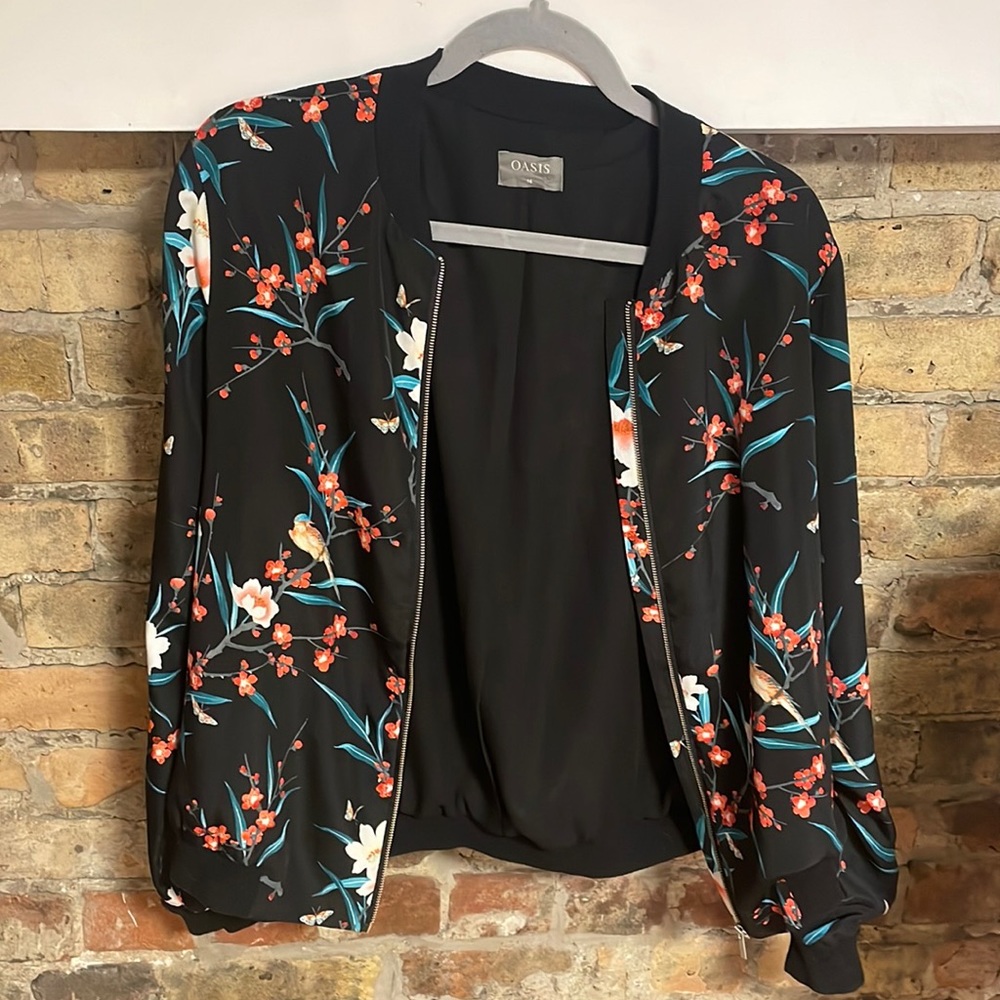 Black Flowrs and Bird jacket